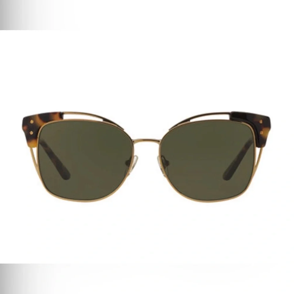 Tory Burch TY6049 Open Metal Frame Sunglasses with Tortoise Shell Accent - Picture 2 of 12